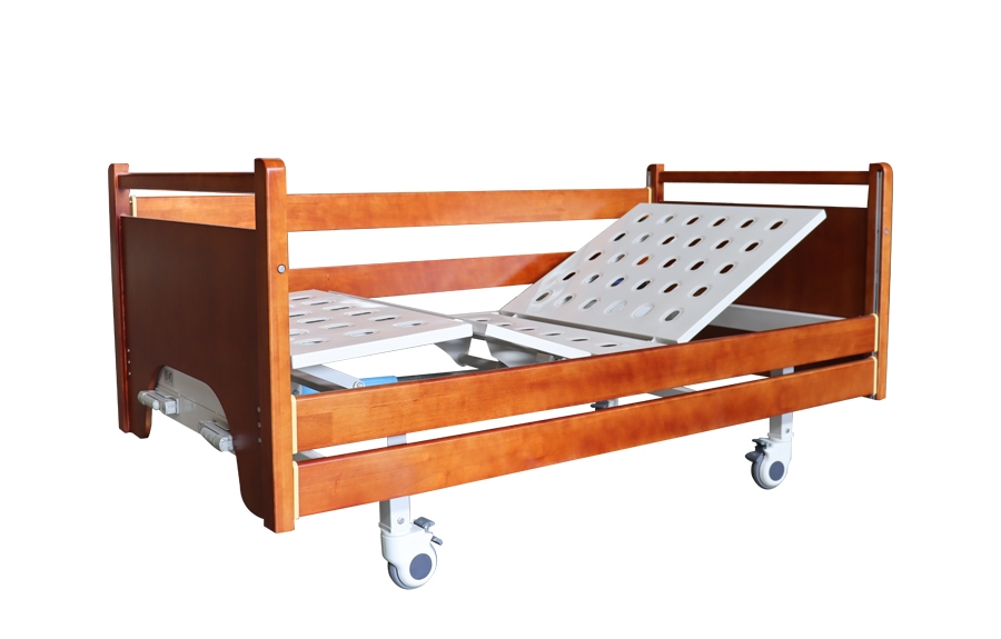 手動(dòng)雙搖實(shí)木護(hù)理床